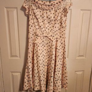 Tatyana Plus Size Pink and Gray Circle Dress with Accessories-